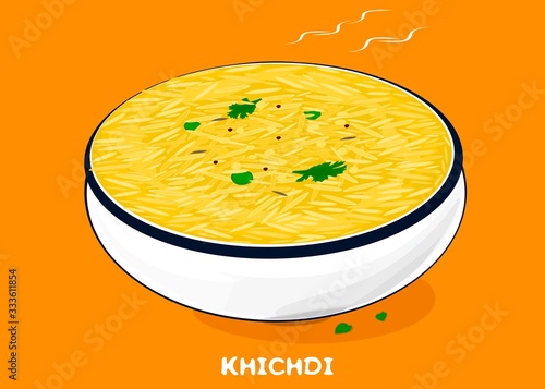 Khichdi Indian traditional Food Vector