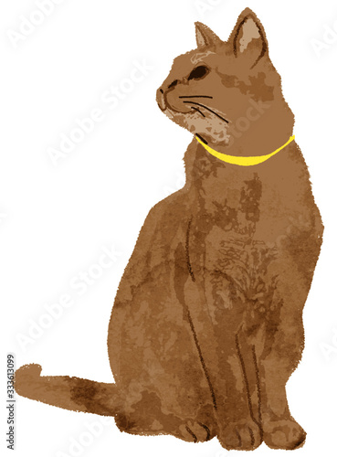 水彩風猫のイラストベクター素材
