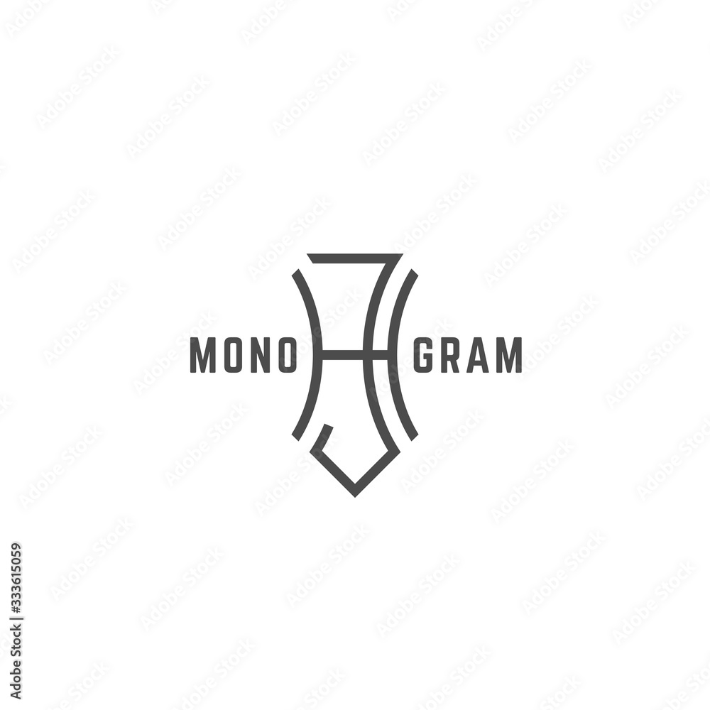 Geometric monogram HJ