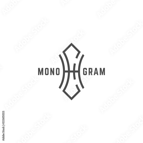 Geometric monogram HE