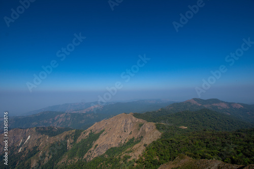 view on mountain at Mulayit Taung, Myanmar. soft focus and vintage tone.