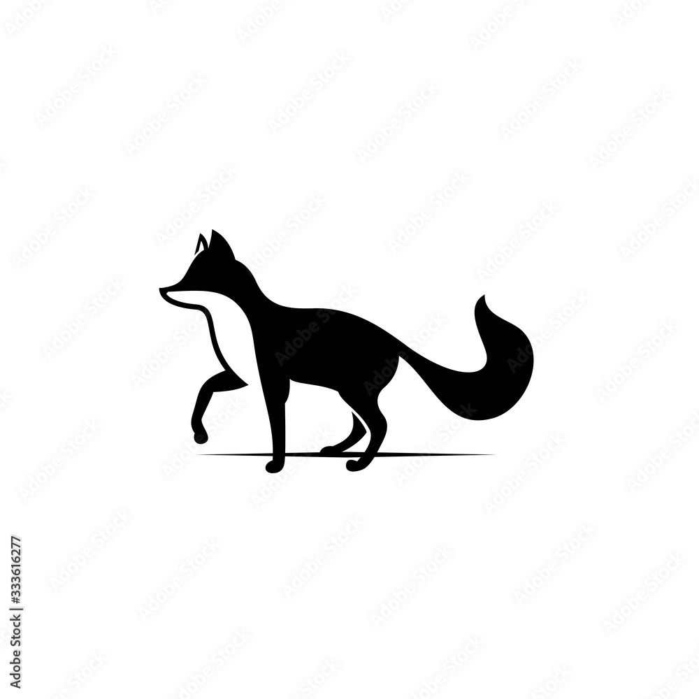 Silhouette Fox or wolf logo design template.-vector illustrations