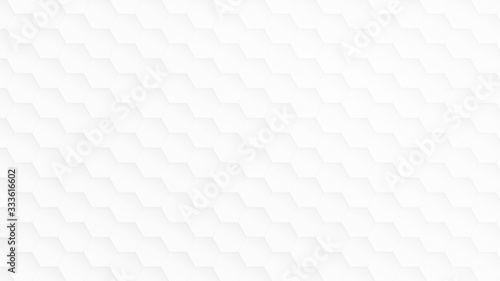 White and light gray hexagon pattern on white. Simple abstract modern background in 4k resolution. © tuomaslehtinen