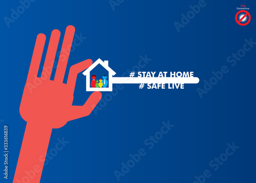 Corona virus (covid 19) campaign to stay at home and stay safe