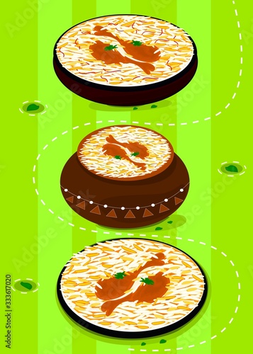 Indian Chicken Biryani Non Veg Food flyer Editable Vector