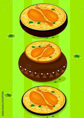 Indian Chicken Biryani Non Veg Food flyer Editable Vector