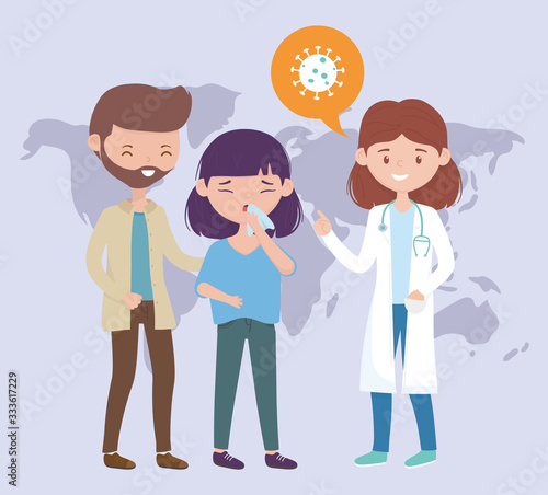 health online, sick people and female doctor
