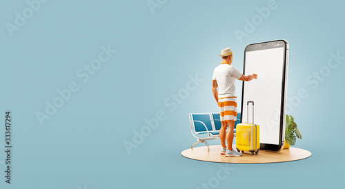 Unusual 3d illustration smart phone application