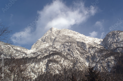 snowy peak in the austrian alps photo