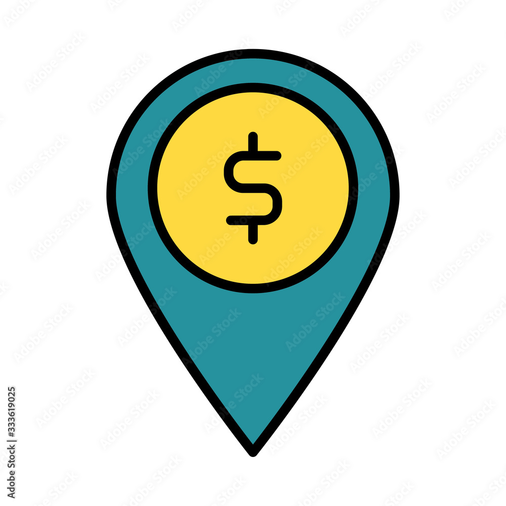 pin location with dollar symbol line and fill style pin location with dollar symbol line and fill style