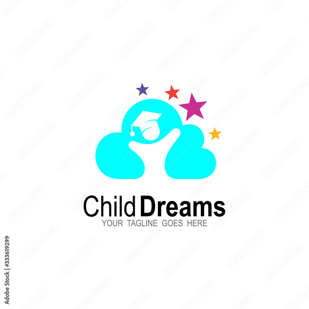 Cloud dreams logo designs, Child dream logo template, Student icons Cloud dreams logo designs, Child dream logo template, Student icons