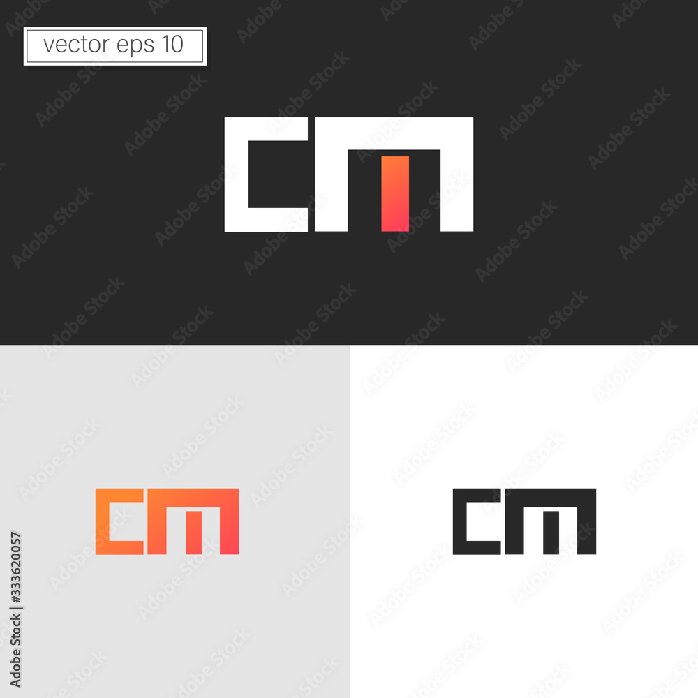 Illustration vector graphic of initial CM icon monogram letters Illustration vector graphic of initial CM icon monogram letters