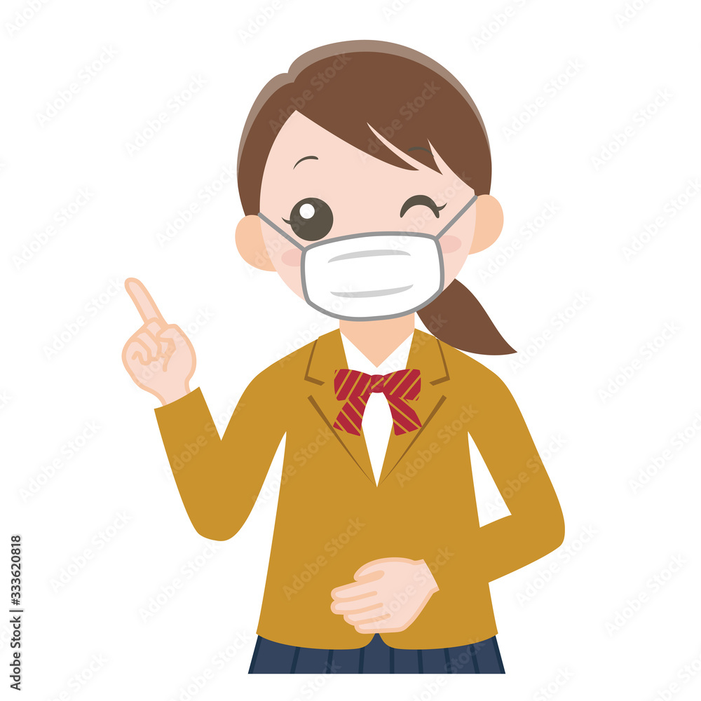感染症対策でマスクをした女性
