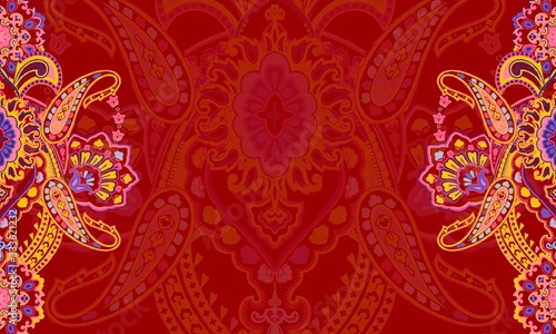 Beautiful retro abstract baroque Ramadan pattern flowers