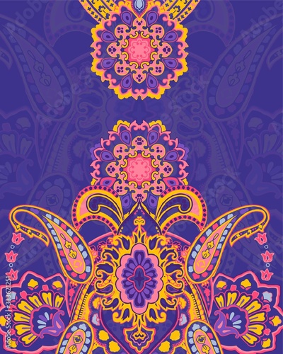 Beautiful retro abstract baroque Ramadan pattern flowers