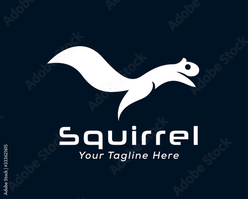 simple Jumping style squirrel logo design inspiration