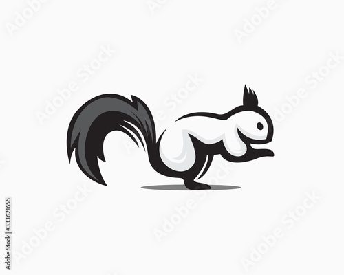 Unique stand art squirrel logo design inspiration