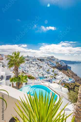Konstfotografi White architecture on Santorini island, Greece