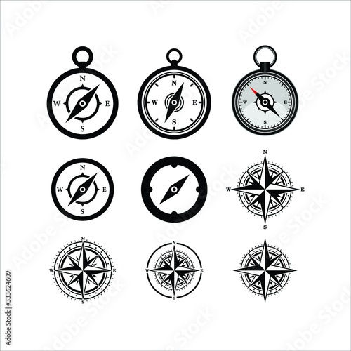 Compass. Compass icon vector. compass logo. which is isolated in white.