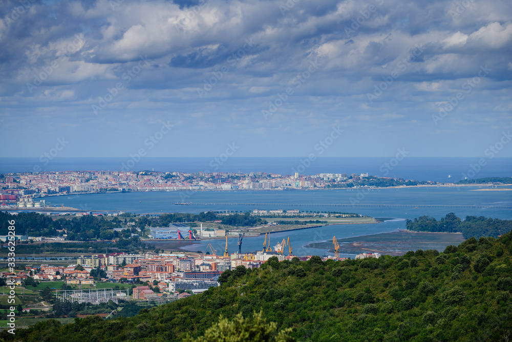 Incredible view of Santander, the capital of Cantabria. Northern coast of Spain