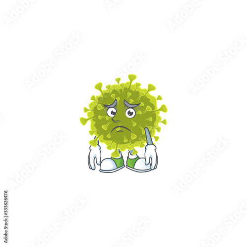 Global coronavirus outbreak mascot design style with worried face