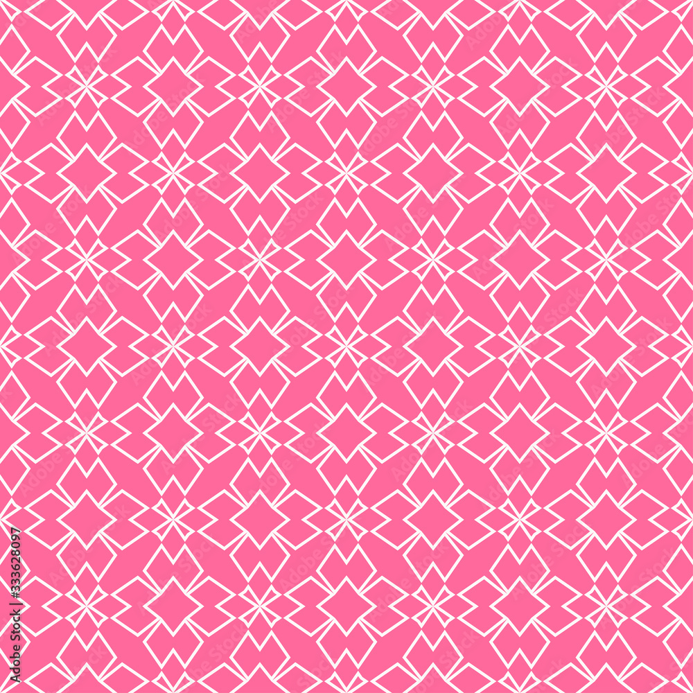 Fototapeta premium Pink seamless pattern. Geometric background pattern in retro style.