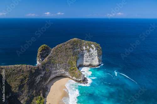 View of Kelingking beach also known as T-Rex cliff point, Nusa Pendia, Bali, Indonesia.