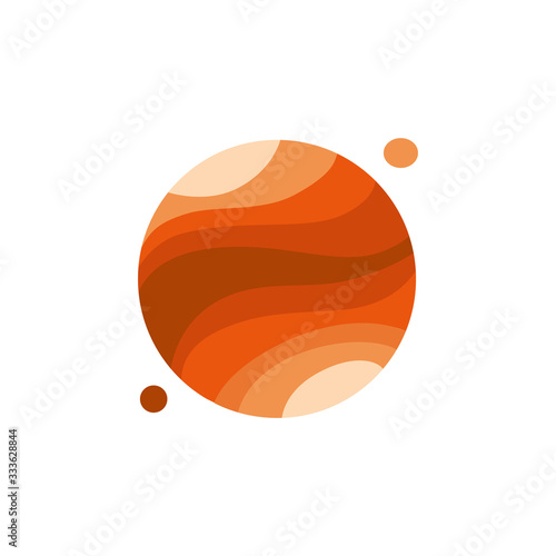 Mars. Planet flat icon illustration. Sign, symbol of space. Universe, galaxy concept. Isolated. Flat. Vector stock illustration.