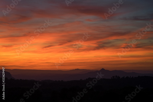 Beautiful sunset colors over spanish hills