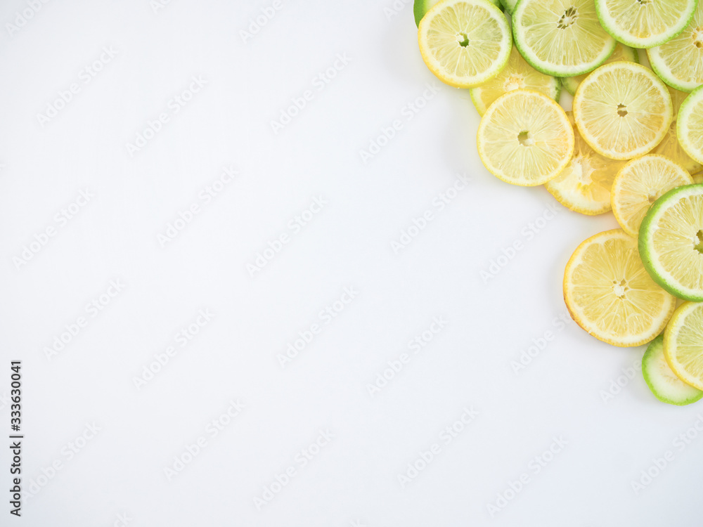 Background of fresh lemon slices.