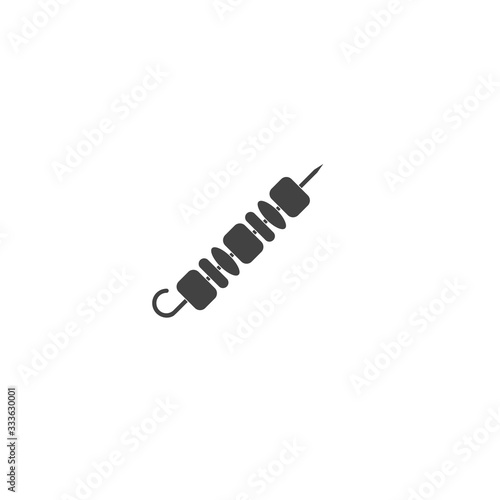 Vector icon kebab on skewer on white isolated background.