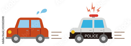 違反車両を追いかけるパトカー