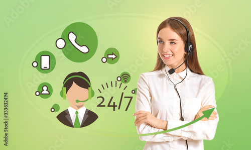 Female technical support ag...