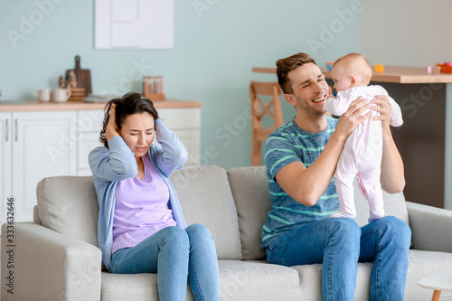 Happy father with his baby ...