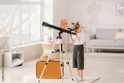 Cute little traveler with t...