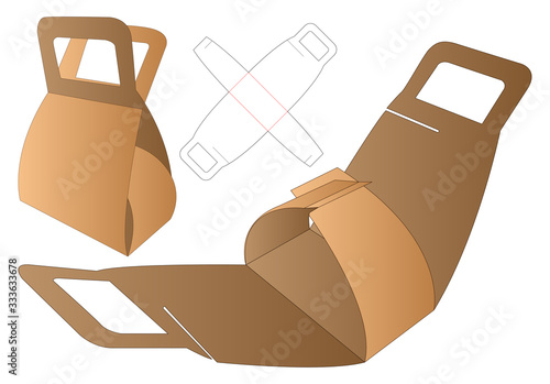Box packaging die cut template design. 3d mock-up