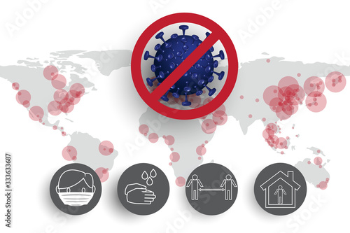 Global coronavirus pandemic and covid-19 protection, vector design