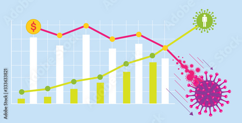 Financial Stock Market Falling Graphs Effect from Epidemic of Coronavirus or Covid-19 Disease