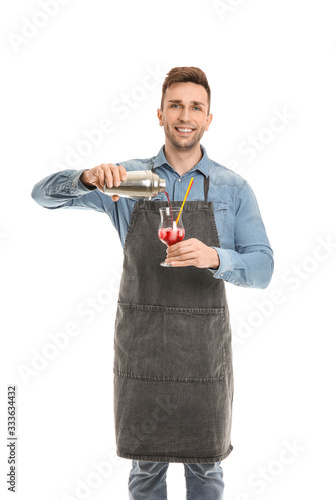 Handsome male bartender on ...