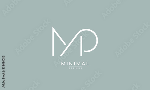 Alphabet letter icon logo WP photo