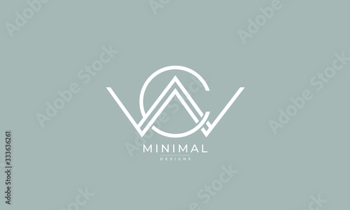 Alphabet letter icon logo WC or CW