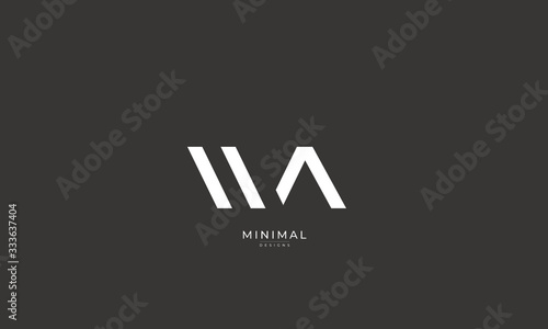 Alphabet letter icon logo WA photo
