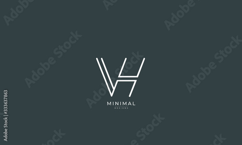 Alphabet letter icon logo VH