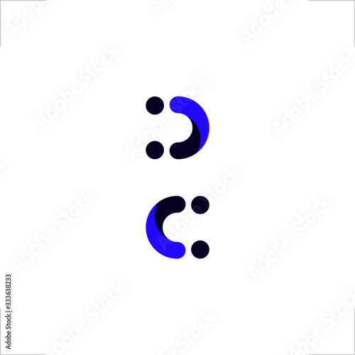initial D C letter logo smile design