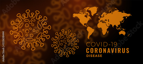coronavirus covid-19 pandemic disease outburst banner design