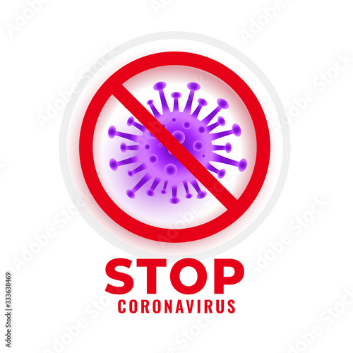 stop coronavirus outburst and spread symbol design