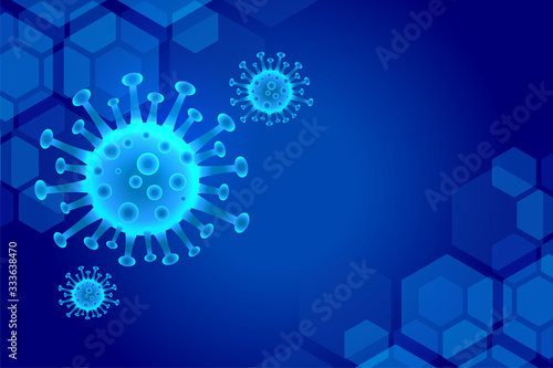 blue coronavirus covid-19 pandemic outbreak background design