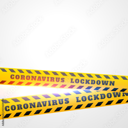 coronavirus covid-19 lockdown yellow tape background design