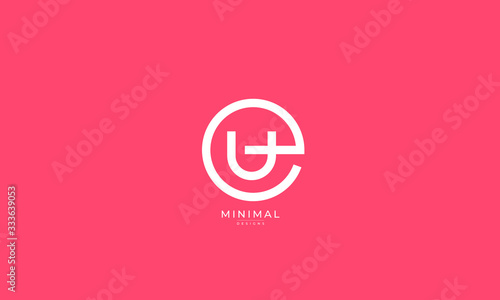 Alphabet letter icon logo EU or UE