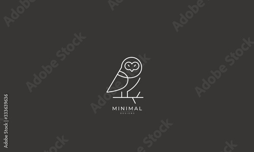 A line art icon logo of a OWL photo